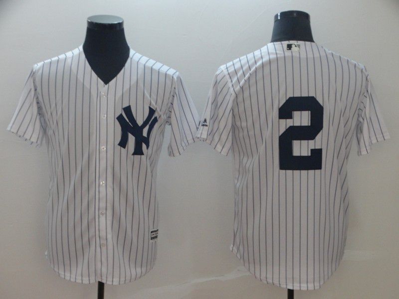 2019 MLB Men New York Yankees #2 Jeter white game Jerseys->cincinnati reds->MLB Jersey